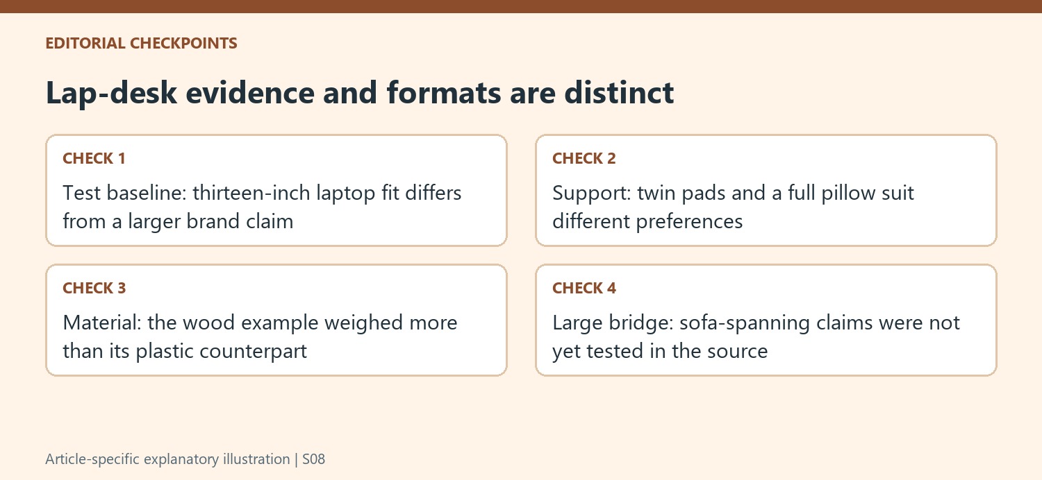 Lap-desk evidence and formats are distinct