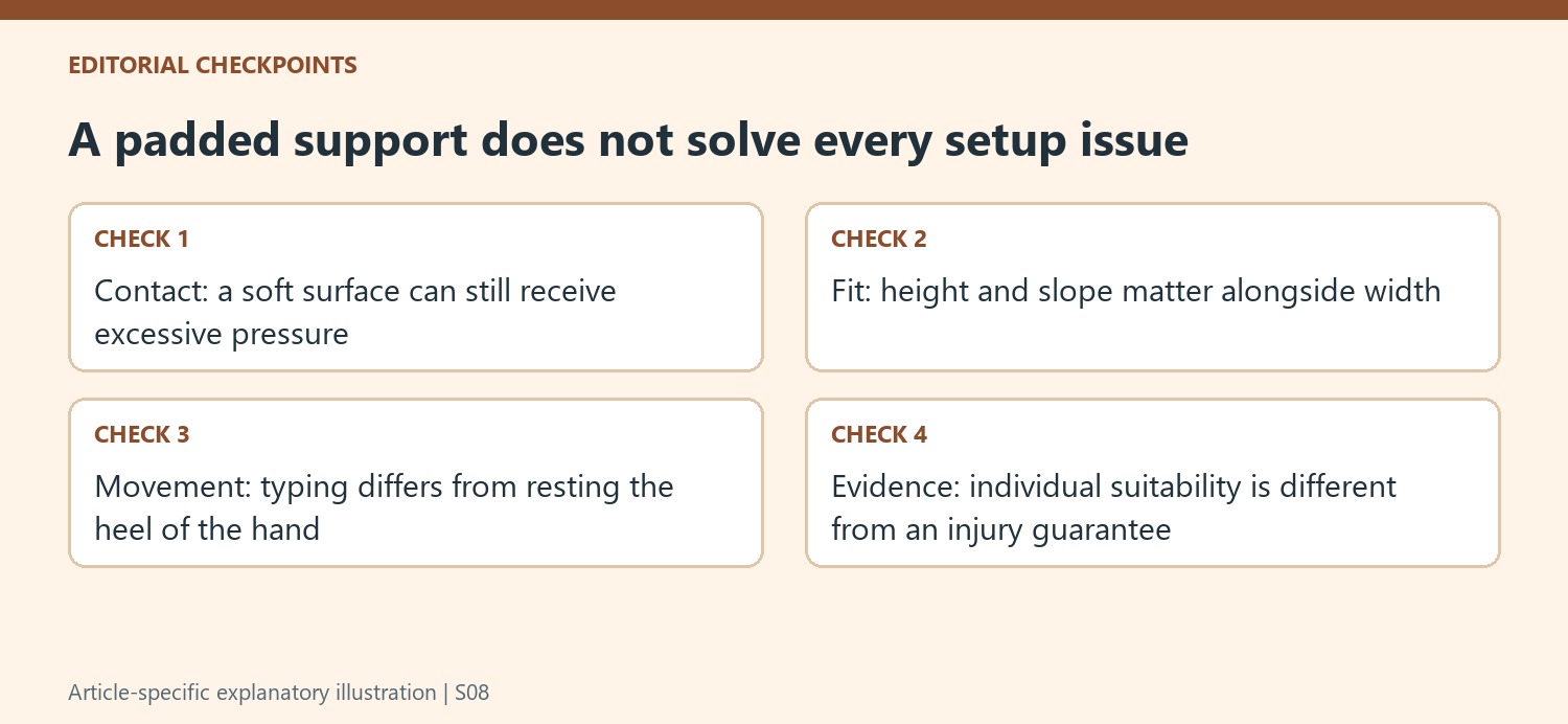 A padded support does not solve every setup issue