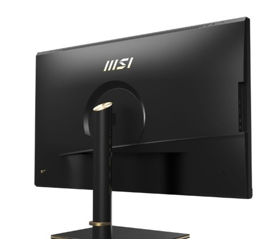 A rear view of the MSI Summit monitor showing its support and rear enclosure. Image: TechRadar.