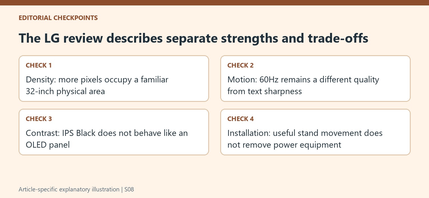 The LG review describes separate strengths and trade-offs