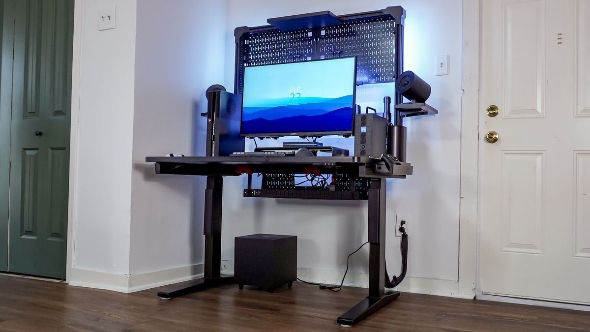 Use a Rear Rail to Reposition a Monitor Arm