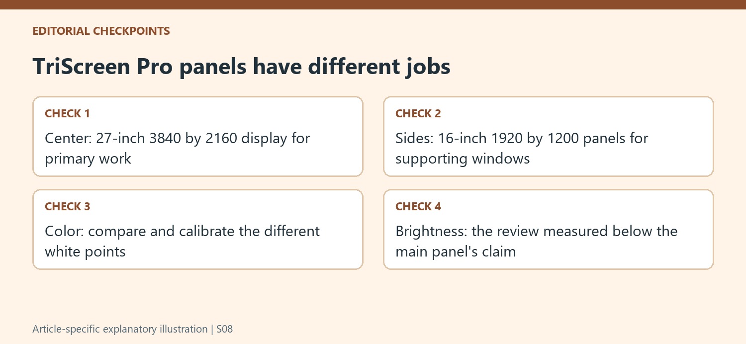 TriScreen Pro panels have different jobs