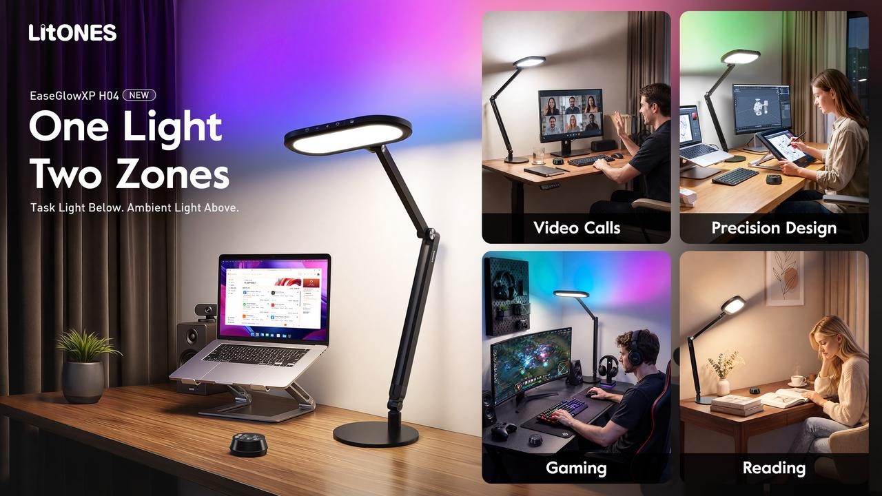 Separating Task and Ambient Light in One Desk Lamp